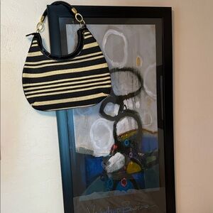 Striped Black and Cream Handbag
